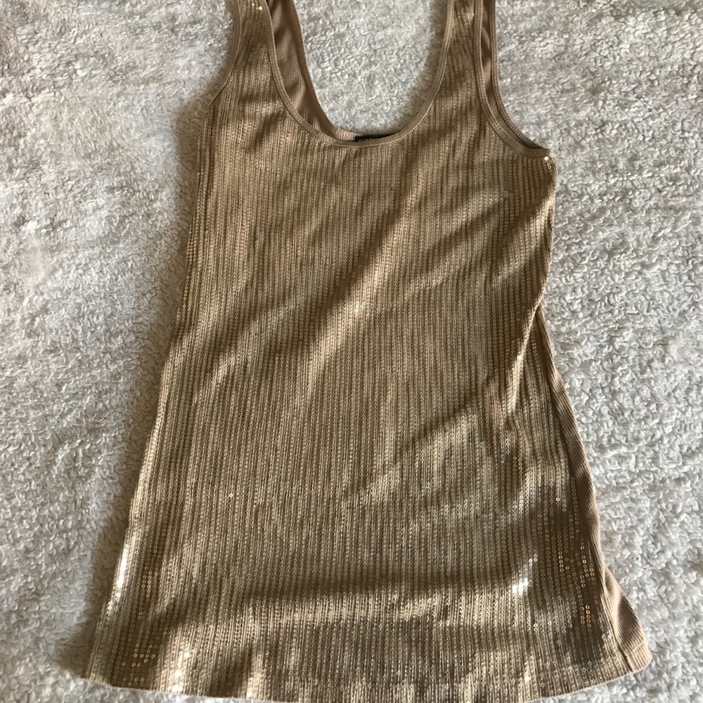 Gold Sequin Tank Top